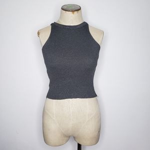 Unbranded Ribbed High-Neck Crop Top